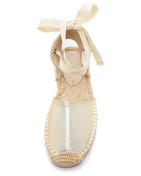 goldene Leder Espadrilles von Soludos