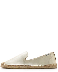 goldene Leder Espadrilles von Soludos