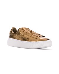 goldene Leder niedrige Sneakers von Puma