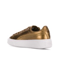 goldene Leder niedrige Sneakers von Puma