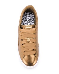 goldene Leder niedrige Sneakers von Puma