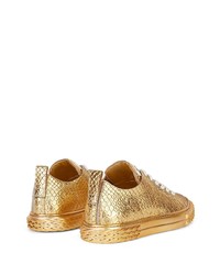 goldene Leder niedrige Sneakers von Giuseppe Zanotti