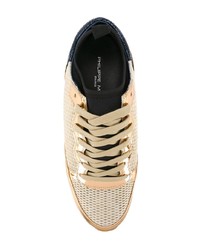 goldene Leder niedrige Sneakers von Philippe Model