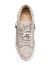 goldene Leder niedrige Sneakers von Giuseppe Zanotti Design