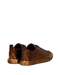 goldene Leder niedrige Sneakers von Giuseppe Zanotti