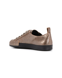 goldene Leder niedrige Sneakers von Haider Ackermann