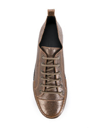 goldene Leder niedrige Sneakers von Haider Ackermann