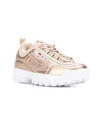 goldene Leder niedrige Sneakers von Fila