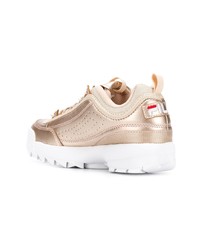 goldene Leder niedrige Sneakers von Fila