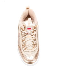 goldene Leder niedrige Sneakers von Fila