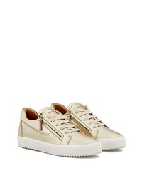 goldene Leder niedrige Sneakers von Giuseppe Zanotti