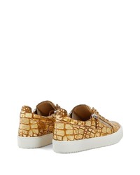 goldene Leder niedrige Sneakers von Giuseppe Zanotti