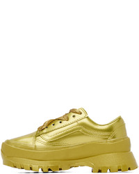 goldene Leder niedrige Sneakers von Collina Strada