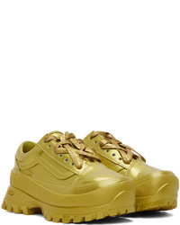 goldene Leder niedrige Sneakers von Collina Strada