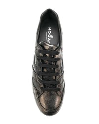 goldene Leder niedrige Sneakers von Hogan