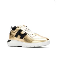 goldene Leder niedrige Sneakers von Hogan