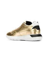 goldene Leder niedrige Sneakers von Hogan