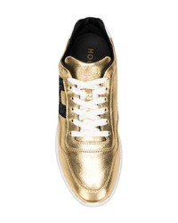 goldene Leder niedrige Sneakers von Hogan