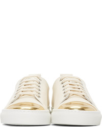 goldene Leder niedrige Sneakers von Lanvin