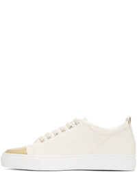 goldene Leder niedrige Sneakers von Lanvin