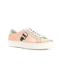 goldene Leder niedrige Sneakers von Karl Lagerfeld