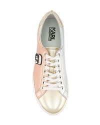 goldene Leder niedrige Sneakers von Karl Lagerfeld