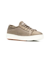 goldene Leder niedrige Sneakers von Santoni