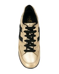 goldene Leder niedrige Sneakers von Hogan