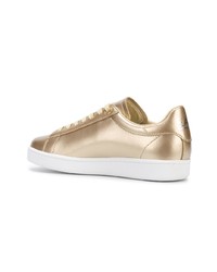 goldene Leder niedrige Sneakers von Ea7 Emporio Armani