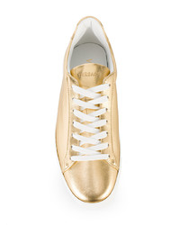 goldene Leder niedrige Sneakers von Versace Collection