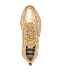 goldene Leder niedrige Sneakers von Diesel