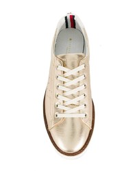 goldene Leder niedrige Sneakers von Tommy Hilfiger