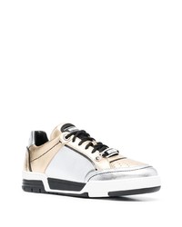 goldene Leder niedrige Sneakers von Moschino