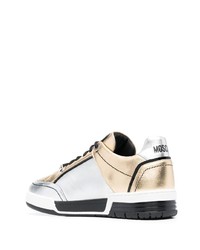 goldene Leder niedrige Sneakers von Moschino