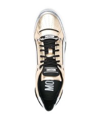 goldene Leder niedrige Sneakers von Moschino