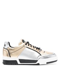 goldene Leder niedrige Sneakers von Moschino