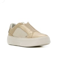 goldene Leder niedrige Sneakers von Geox