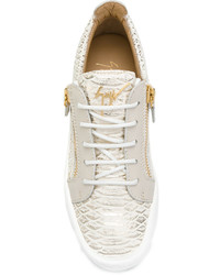 goldene Leder niedrige Sneakers von Giuseppe Zanotti Design