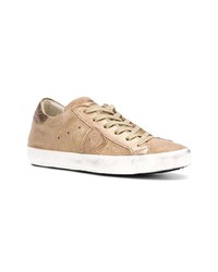 goldene Leder niedrige Sneakers von Philippe Model