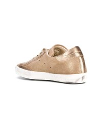 goldene Leder niedrige Sneakers von Philippe Model