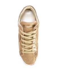 goldene Leder niedrige Sneakers von Philippe Model