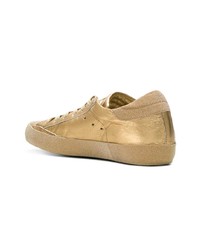 goldene Leder niedrige Sneakers von Philippe Model