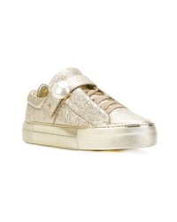 goldene Leder niedrige Sneakers von Nicholas Kirkwood