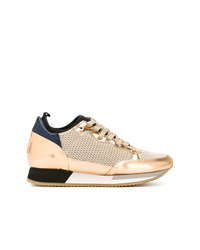 goldene Leder niedrige Sneakers von Philippe Model