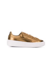 goldene Leder niedrige Sneakers von Puma