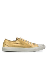 goldene Leder niedrige Sneakers von Saint Laurent