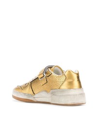 goldene Leder niedrige Sneakers von Saint Laurent