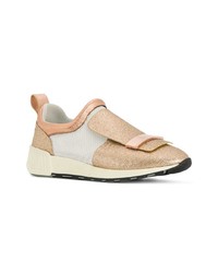 goldene Leder niedrige Sneakers von Sergio Rossi