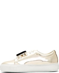 goldene Leder niedrige Sneakers von Acne Studios