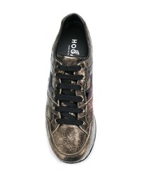 goldene Leder niedrige Sneakers von Hogan